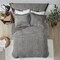 Edge Collections - 26" x 20" - Gray - Arctic Full Queen Faux Fur Comforter Set - 1 Set